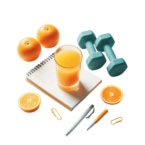 glass-orange-juice-pair-dumbbell